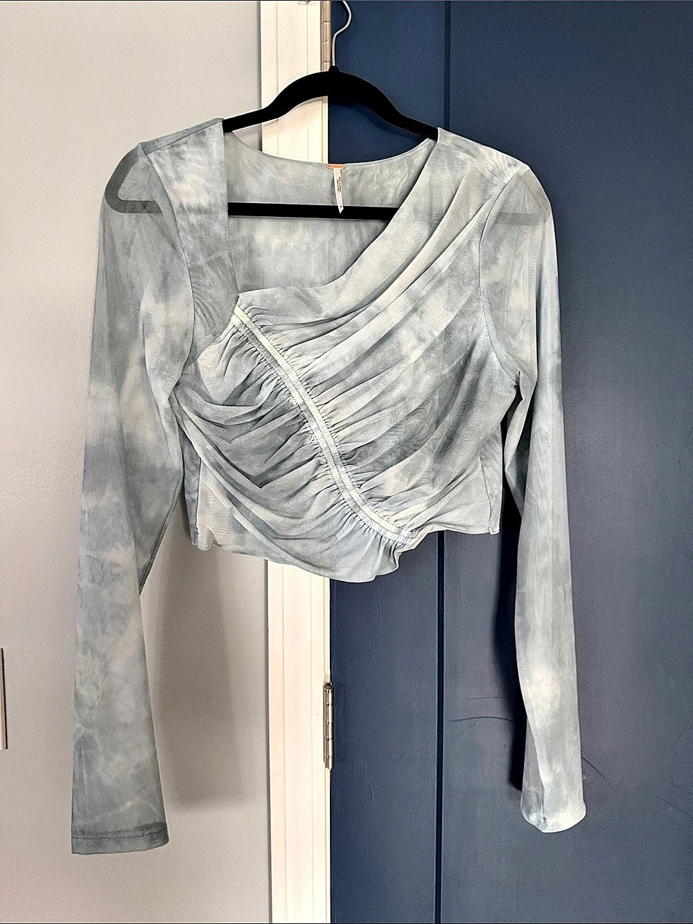 Free People Tie-Dye Ruched Crop Top Size XL